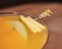 Gold Pineapple Cocktail Picks - Pack of 10
