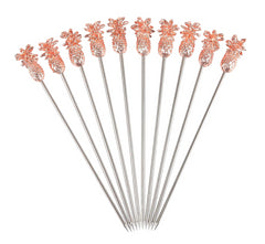 Palillos de cóctel de piña de cobre - Paquete de 10