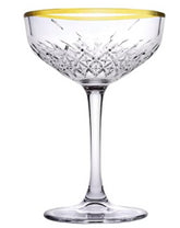 Coupette cocktail dorée 27 cl Timeless de PASABAHCE - Boîte de 4