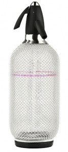 1-Liter-Seltzer-Siphon aus Glas mit Netzkörper