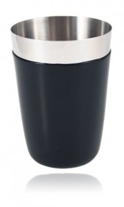 Shaker 16oz / 470ml avec gaine vinyle noire Partie en inox secondaire non-lestée du boston shaker - Code article: CS016BLK