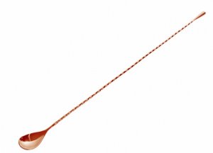 Cuillère à mélange Teardrop torsadée, cuivrée 45 cm