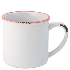 Mug émaillé blanc à bordure rouge Avebury 28 cl