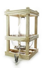 Bonbonne dame jeanne en verre 5 L dans un support en bois , avec accessoires Code article : DEST002