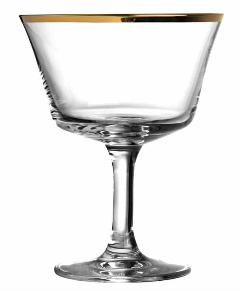 Coupette cocktail Fizz contour doré 20 cl - Boîte de 6