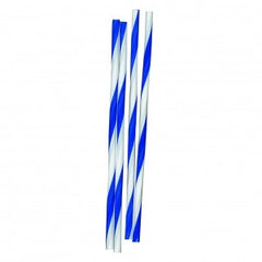 Pailles de bar plastiques striées bleu et blanc 6x10mm B500